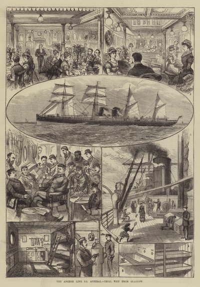 アンカーラインSSオーストラル、グラスゴーからの試用旅行 作： Frank Watkins